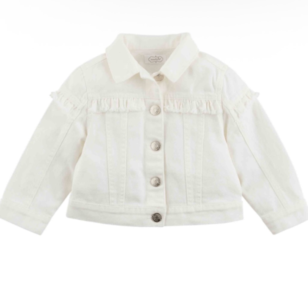 Mudpie white denim jacket EUC 2T-3T
